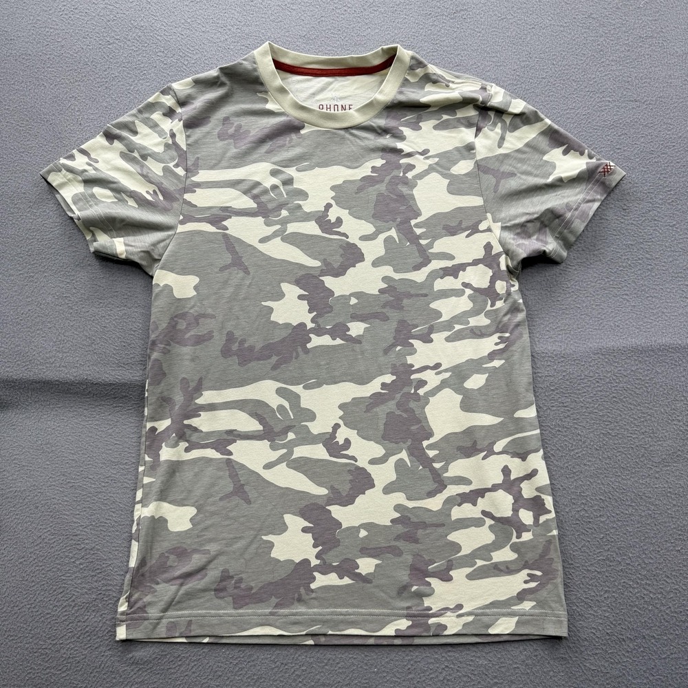 RHONE Men's Grey & Cream Camo Short Sleeve Tee